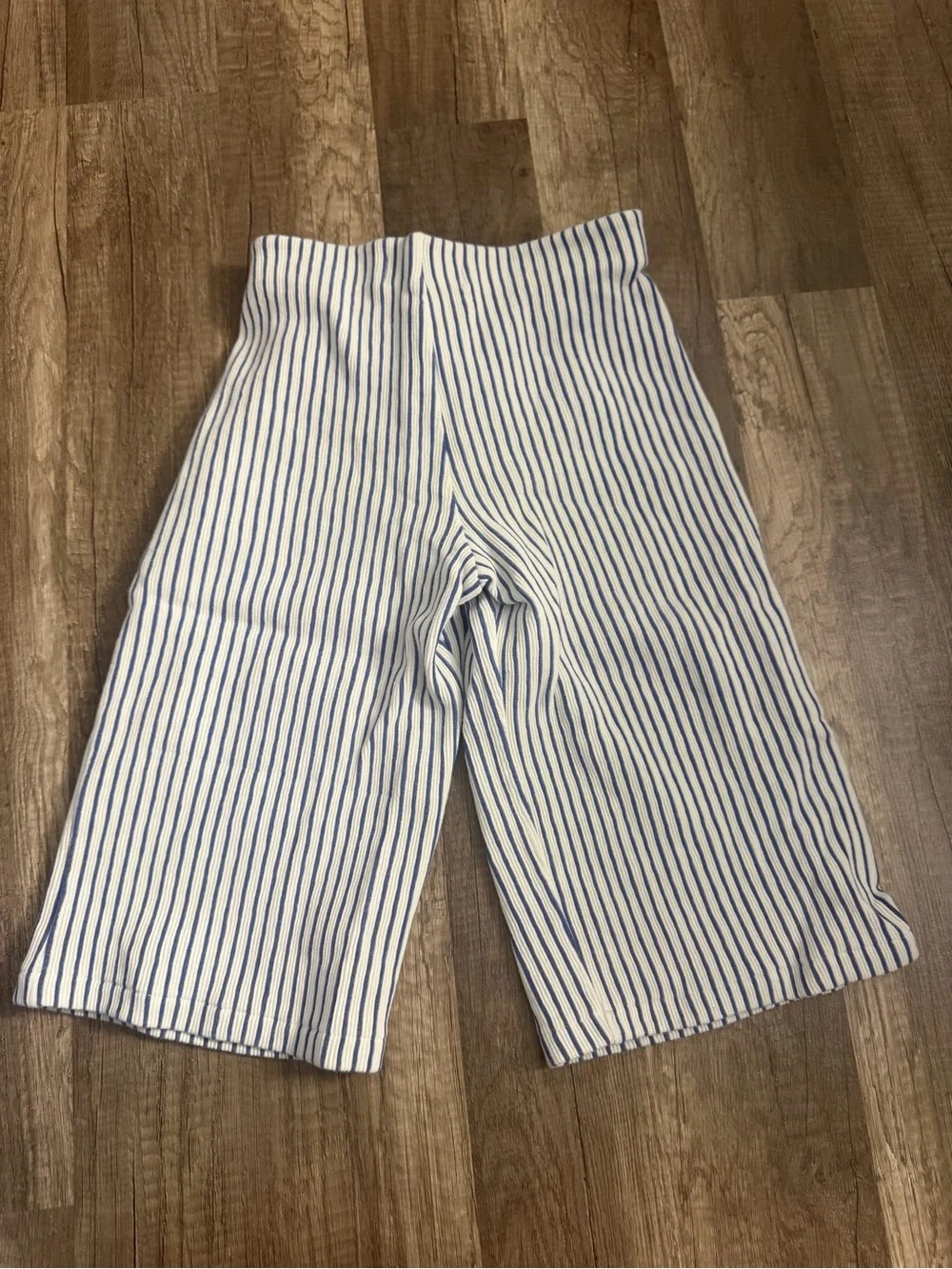 Zara White and Blue Striped Tie-Front Culottes for Kids